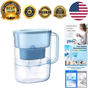 Waterdrop Lucid pH+ Alkaline Water Filter Pitcher 10 Cup Blue WD-PT-07B-AL NEW